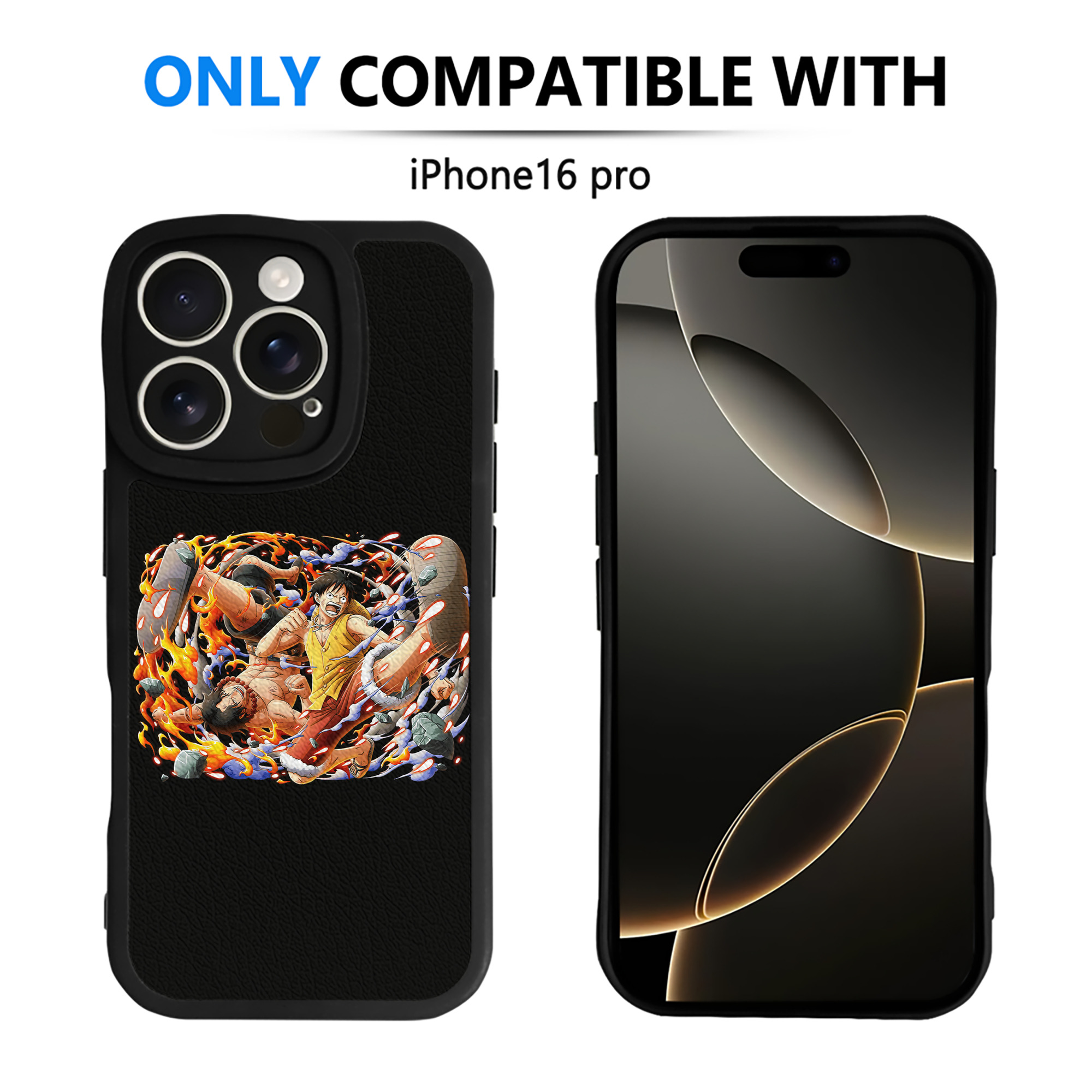 （画像用） ワンピース モンキー・D・ルフィ ONE PIECE Monkey D. Luffy 【iPhone 16シリーズ対応】シリコンスマホケース（レザー調） 材質：シリコン